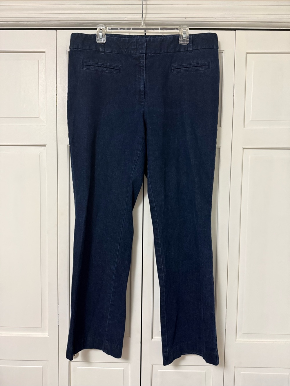 Talbots Signature Boot Size 16 Dark Wash Denim Trousers Jeans Cotton Spandex